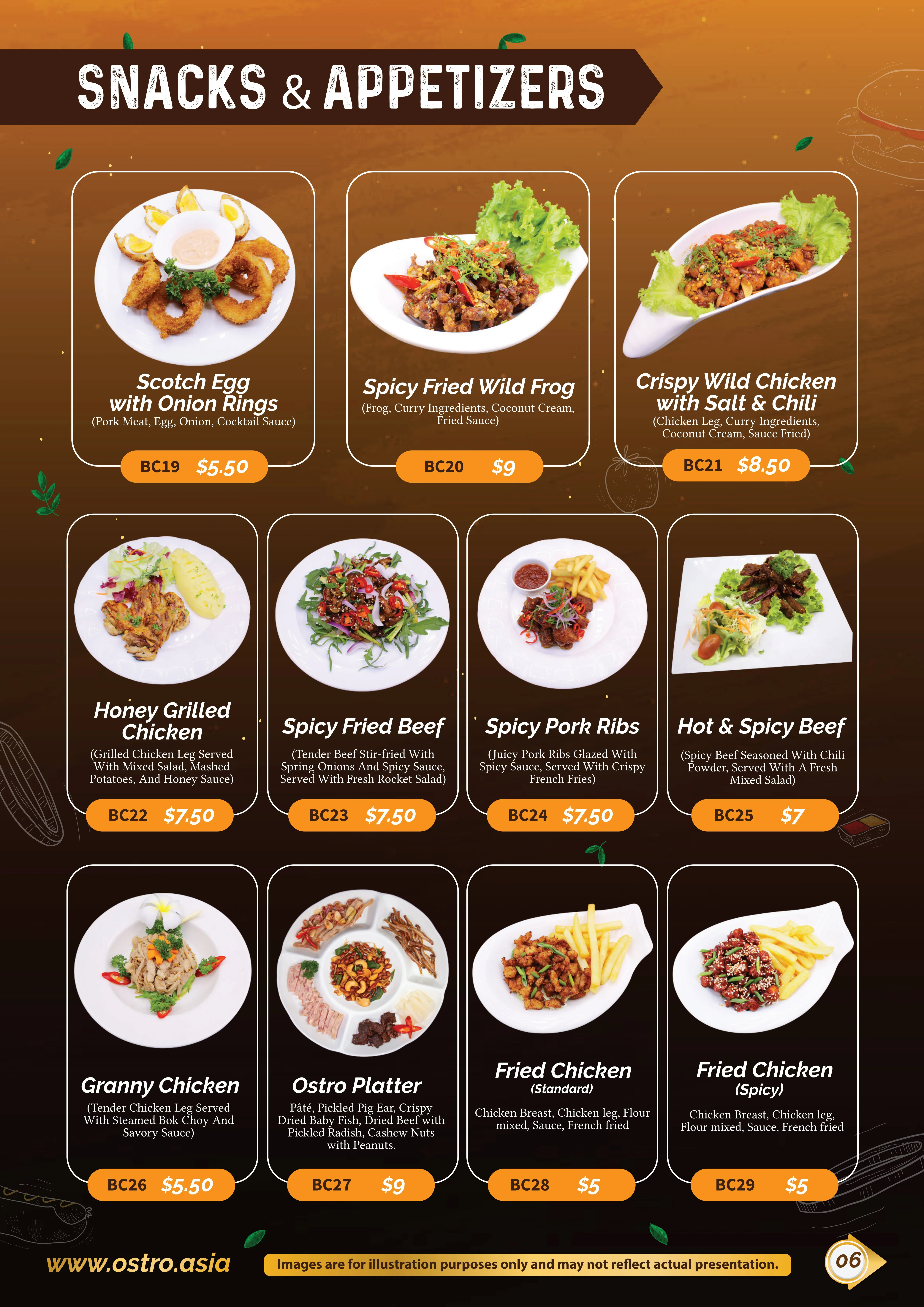 Snack & Appetizers Menu 3